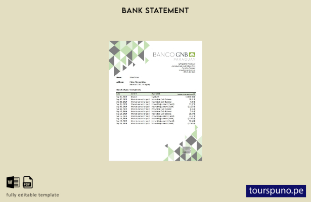 listo para imprimir Paraguay Banco Continental S.A.E.C.A. plantilla de word   ex